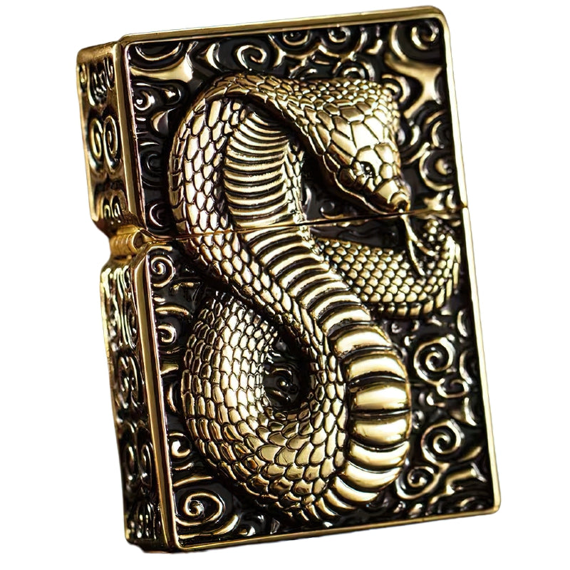 Snake Design Gasoline Lighter / All Metal Relief Lighter / Smoker Kerosene Gadgets