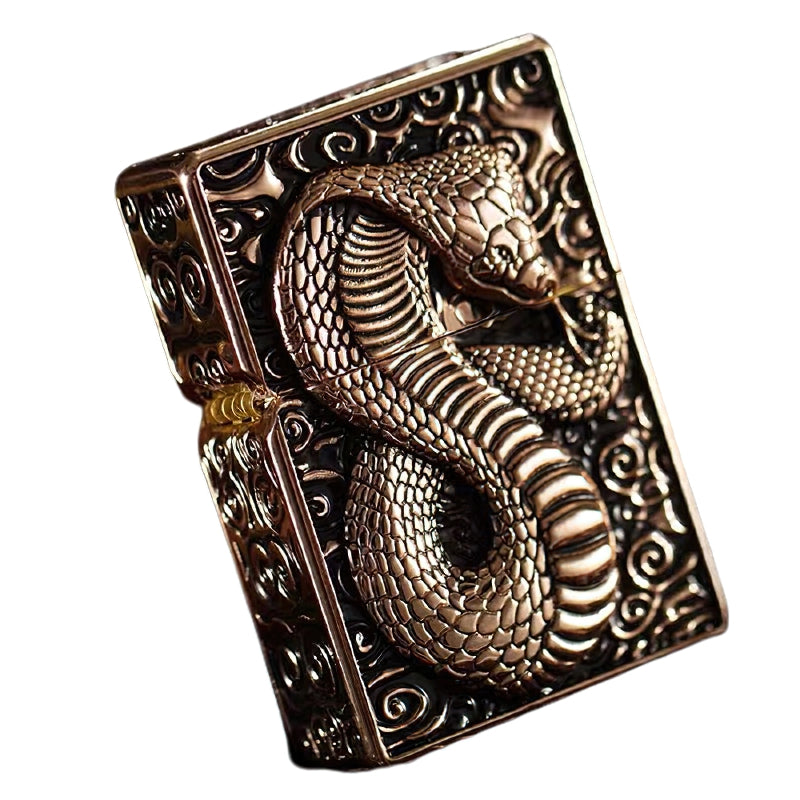Snake Design Gasoline Lighter / All Metal Relief Lighter / Smoker Kerosene Gadgets