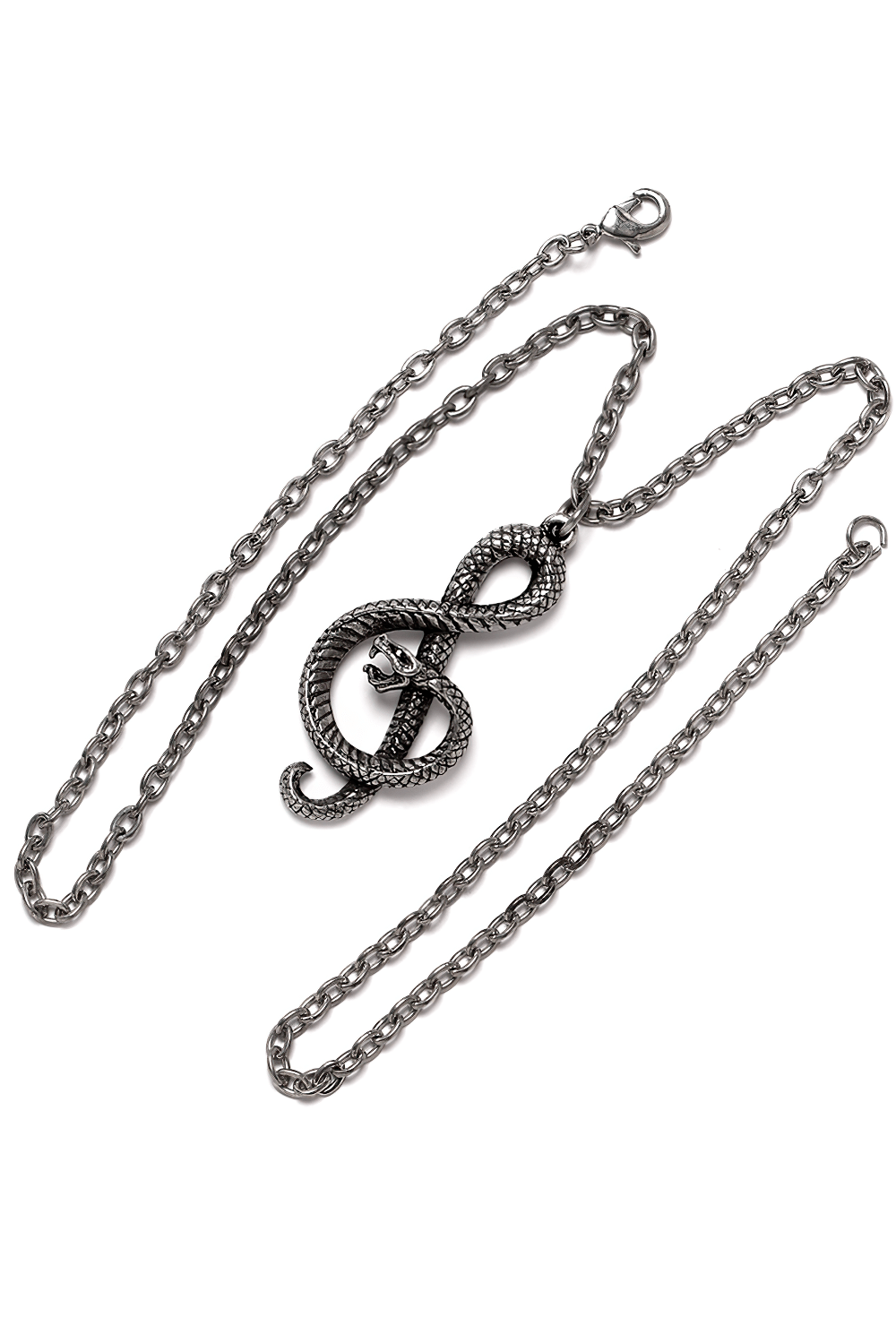 Snake Wrapped Treble Clef Pendant for Music Lovers