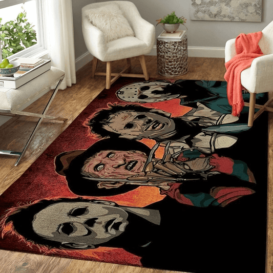 Soft Carpets With Horror Movie Characters Print For Home / Floor Rugs For Movie Lover