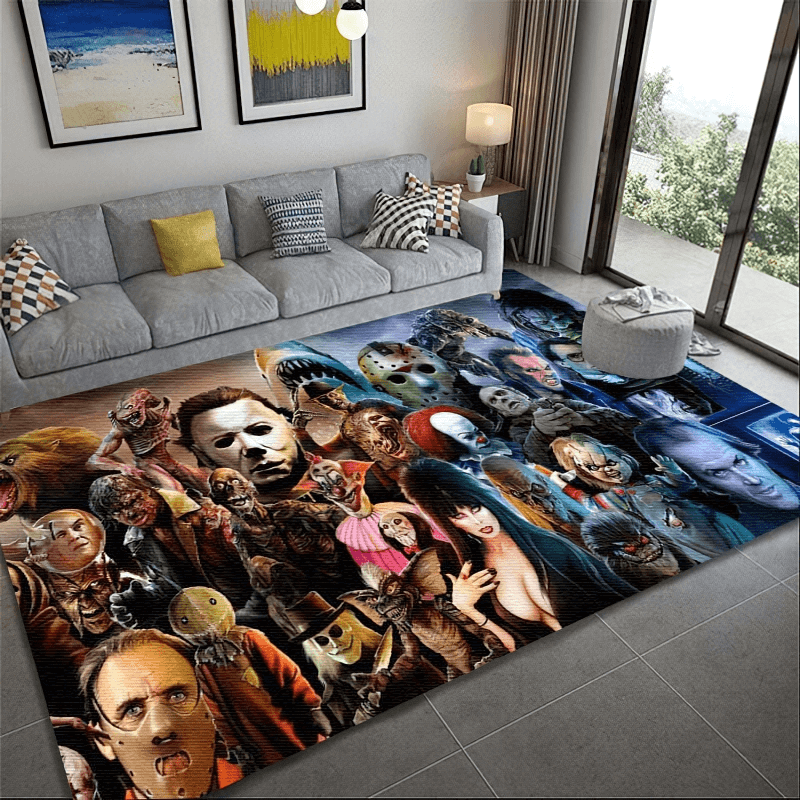 CLEARANCE / Soft Carpets With Horror Movie Characters Print For Home - US