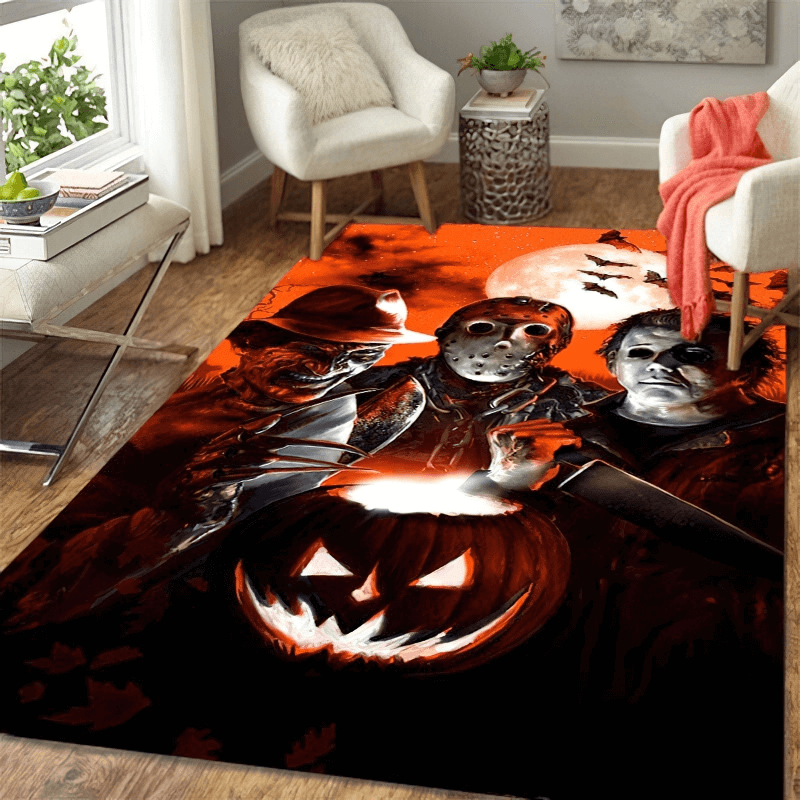 CLEARANCE / Soft Carpets With Horror Movie Characters Print For Home - US