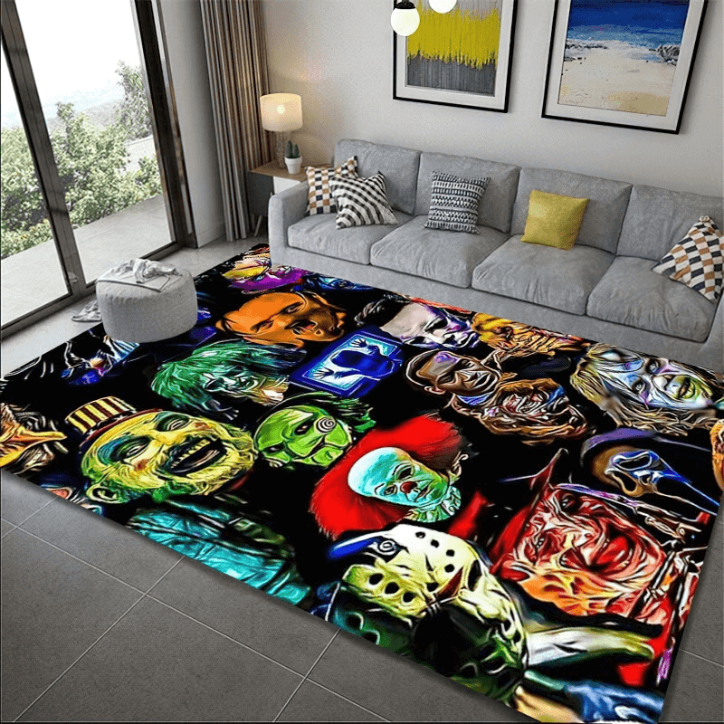 CLEARANCE / Soft Carpets With Horror Movie Characters Print For Home - US