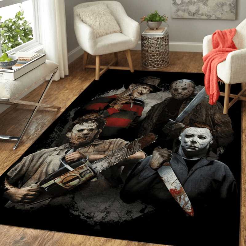 CLEARANCE / Soft Carpets With Horror Movie Characters Print For Home - US