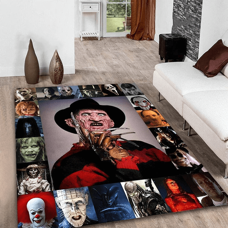 CLEARANCE / Soft Carpets With Horror Movie Characters Print For Home - US