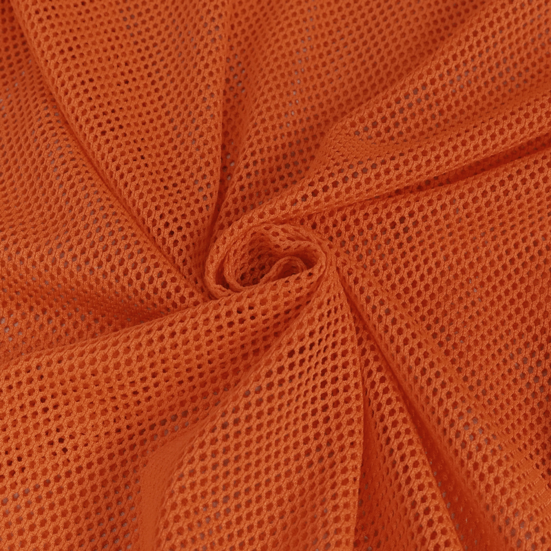 Soft Stretchy Orange Transparent Top for Women / Stylish Fluorescent Long Sleeve Mesh Tops