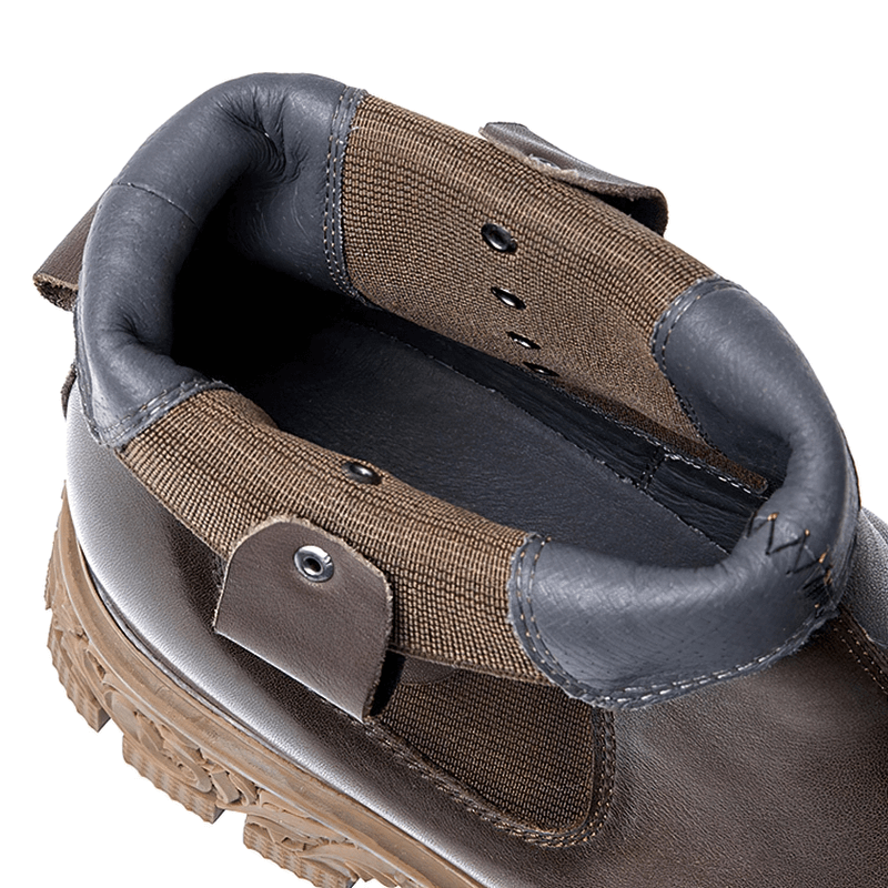 Special Design Men's Soft Leather Pull-On Ankle Boots / Classic Shoes with Carved Bottom