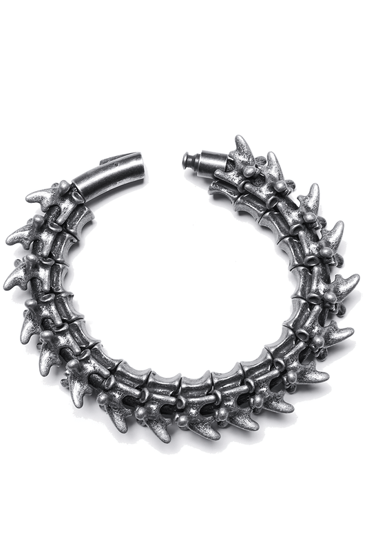 Spike-Adorned Metal Bracelet - Fashion Accessory