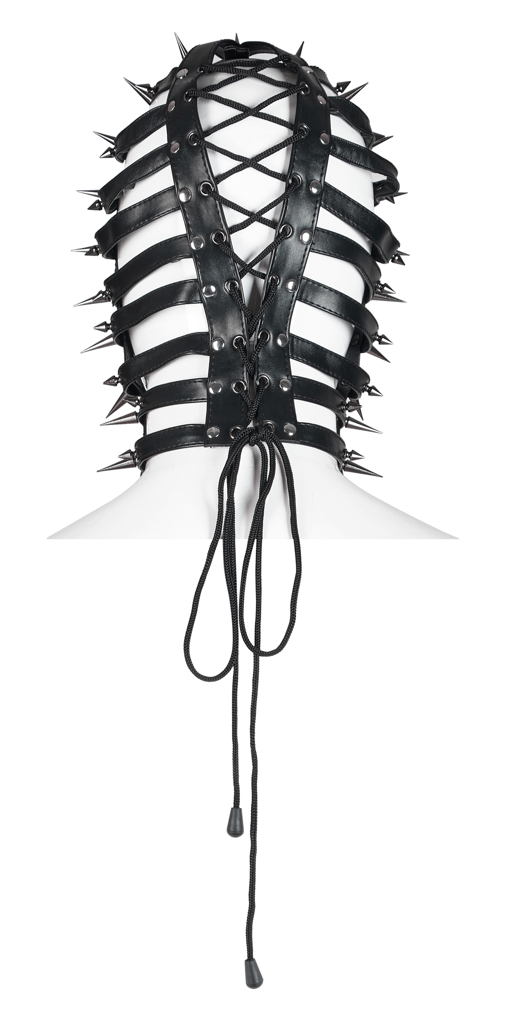 Spiked PU Headgear with Adjustable Drawstring