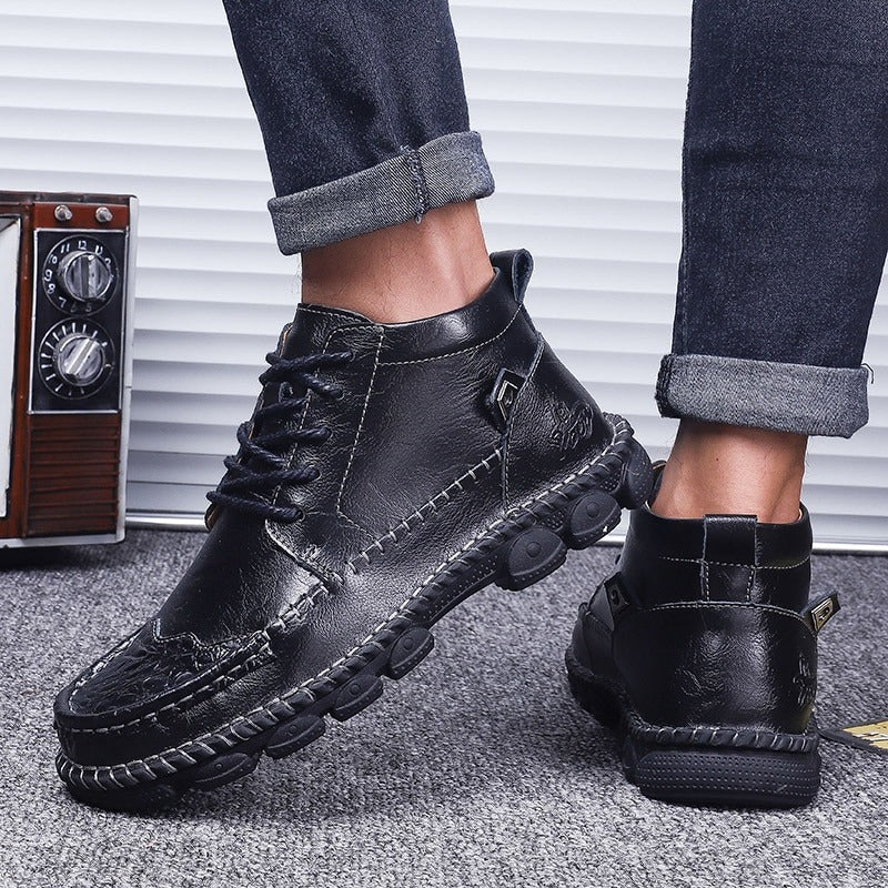 Split Leather Classic Men's  Boots / Waterproof Shoes For Men