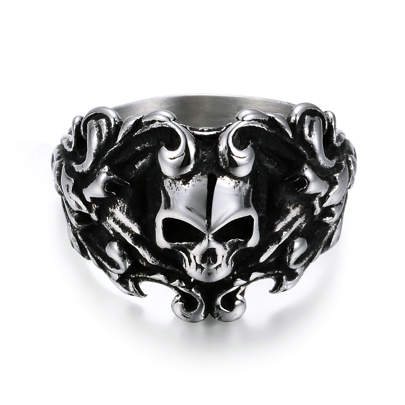 Stainless Steel Biker Jewellery For Men And Women / Unisex Vintage Skull Ring
