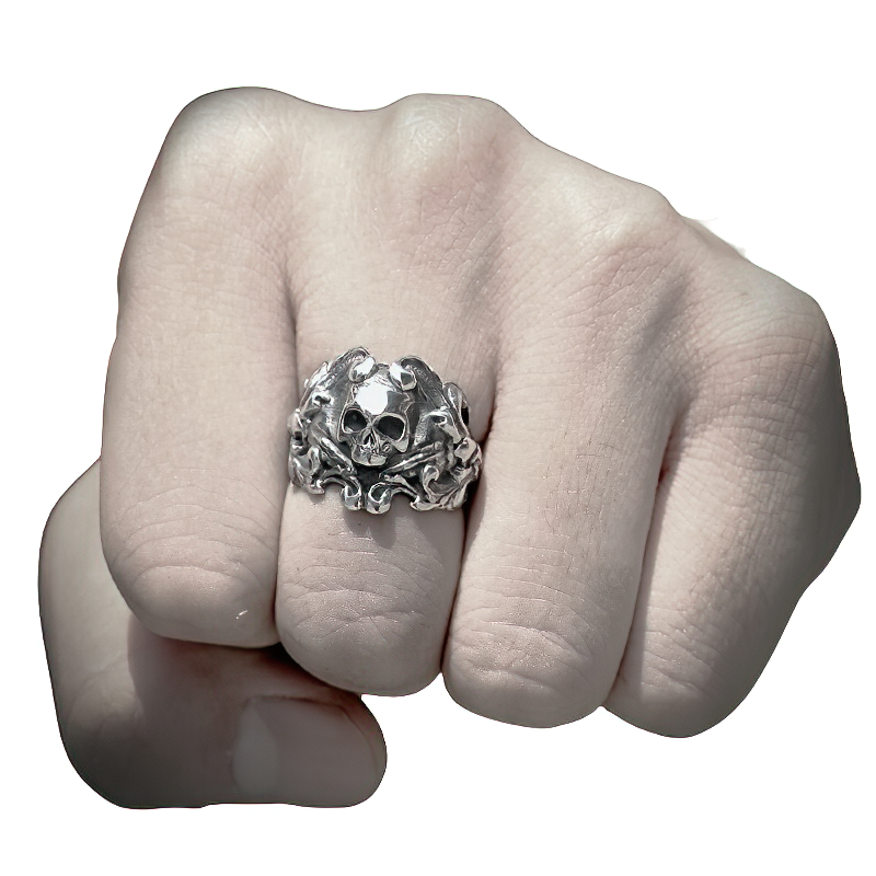 Stainless Steel Biker Jewellery For Men And Women / Unisex Vintage Skull Ring