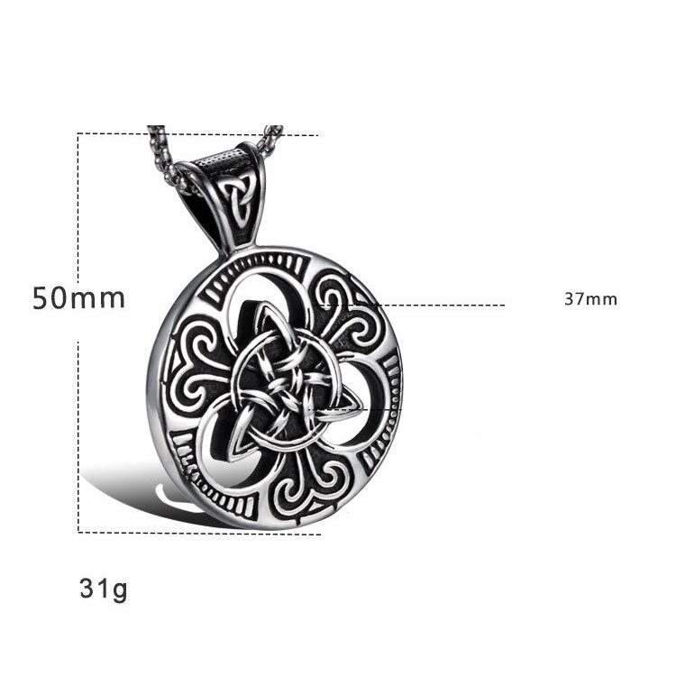 Stainless Steel Celtic Knot Pendant for Men and Women / Religious Cross Shield Pendant