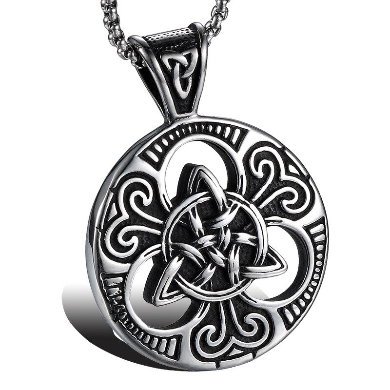 Stainless Steel Celtic Knot Pendant for Men and Women / Religious Cross Shield Pendant