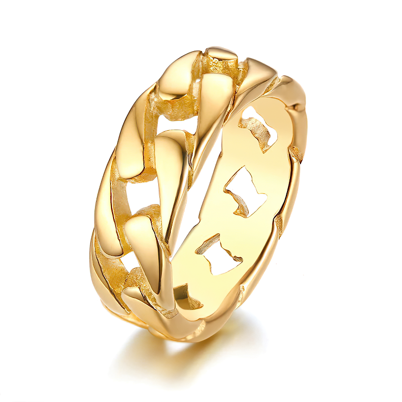 Stainless Steel Chain Link Ring / Vintage Jewellery For Men And Women