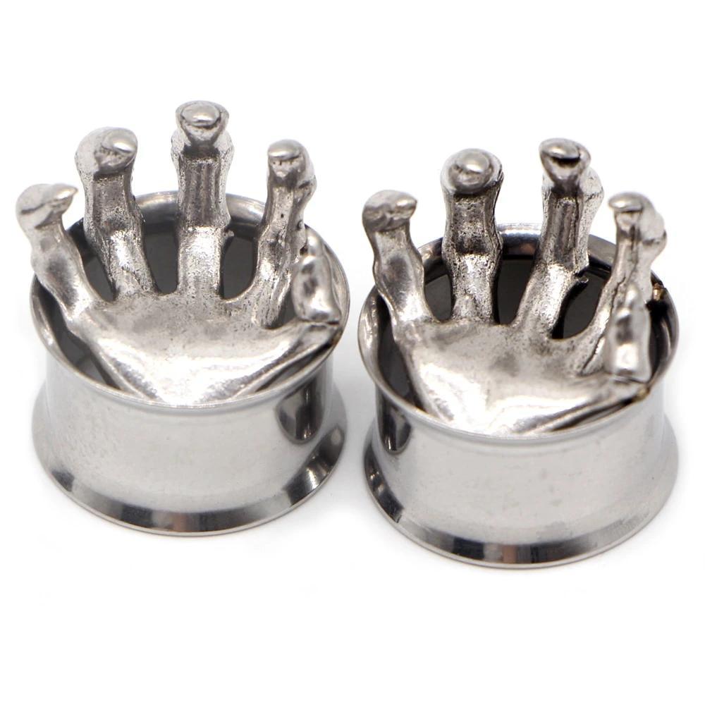 Stainless Steel Piercing Ear Gauges with Dinosaurs / Earrings Plugs / Tunnel Jewelry Fashion