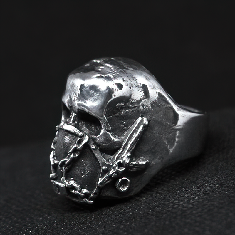 Stainless Steel Gothic Skull Ring / Silver Color Punk Biker Jewellery
