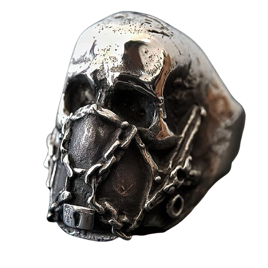 Stainless Steel Gothic Skull Ring / Silver Color Punk Biker Jewellery