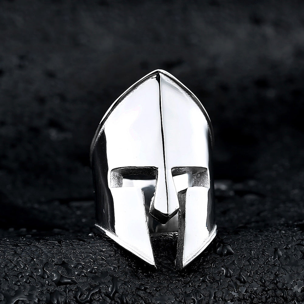 Stainless Steel Knight Helmet Ring / Alternative Fashion Jewelry