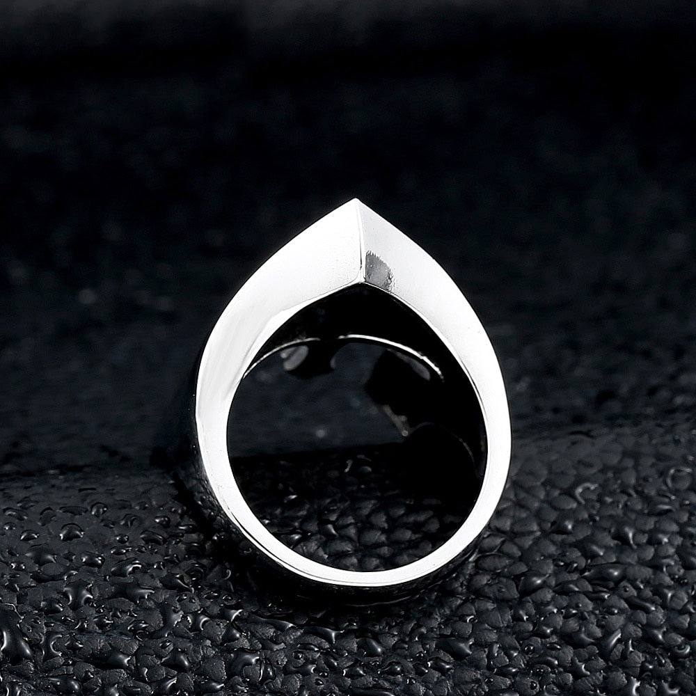 Stainless Steel Knight Helmet Ring / Alternative Fashion Jewelry