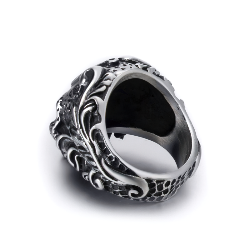 Stainless Steel Masons Skull Ring / Men And Women Biker Jewelry