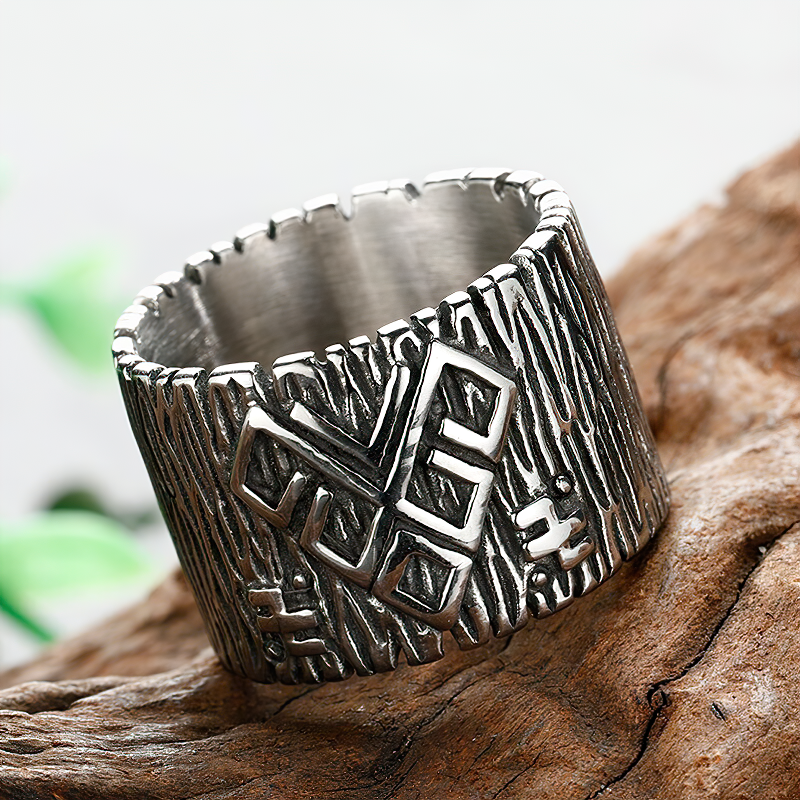 Stainless Steel Talisman Ring / Magic Pagan Rune Jewellery / Unique Jewellery For Men And Women