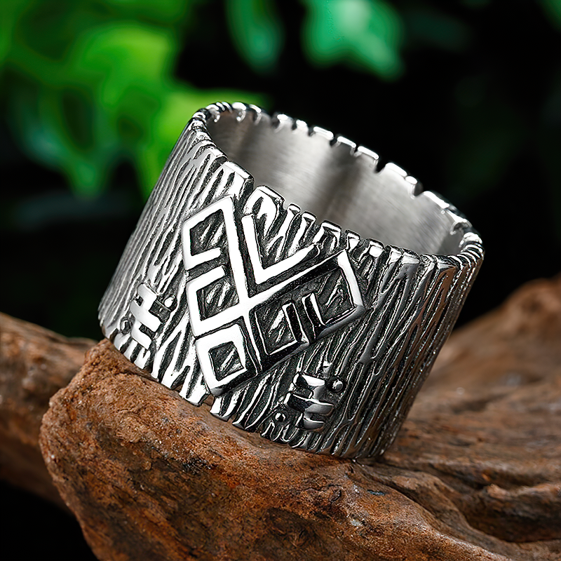 Stainless Steel Talisman Ring / Magic Pagan Rune Jewellery / Unique Jewellery For Men And Women