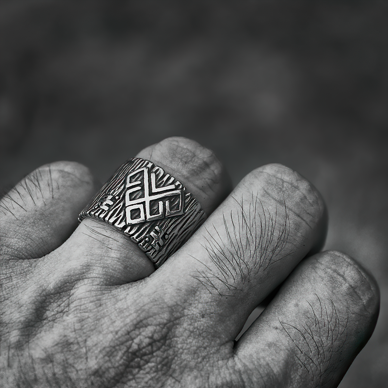 Stainless Steel Talisman Ring / Magic Pagan Rune Jewellery / Unique Jewellery For Men And Women