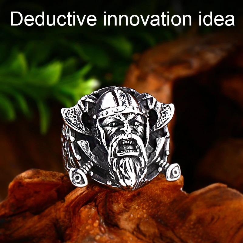 Stainless Steel Vikings Ring for Men and Women / Jewelry Ring with Odin's Shield