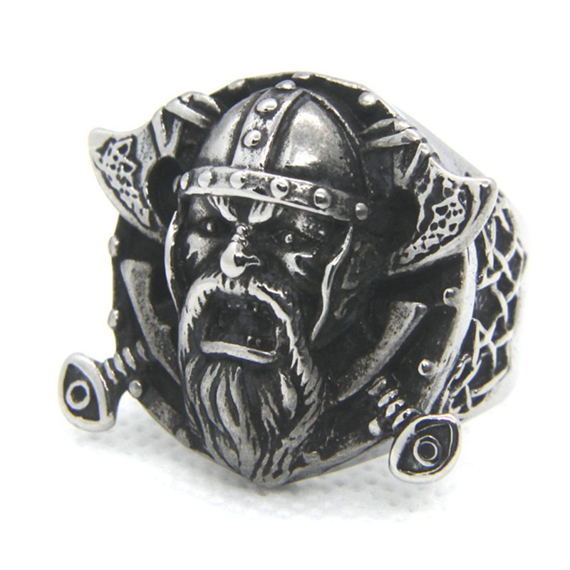 Stainless Steel Vikings Ring for Men and Women / Jewelry Ring with Odin's Shield
