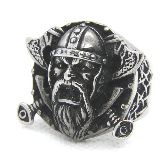 Stainless Steel Vikings Ring for Men and Women / Jewelry Ring with Odin's Shield