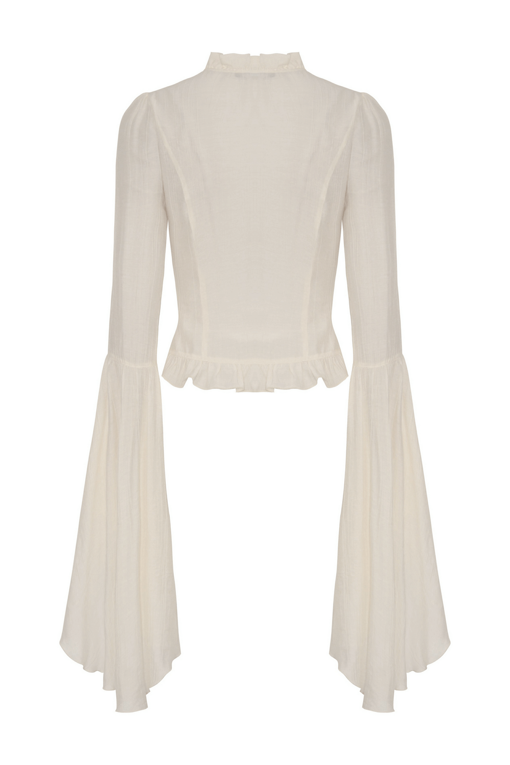 Steampunk Blouse with Bell Sleeves and Lace Details