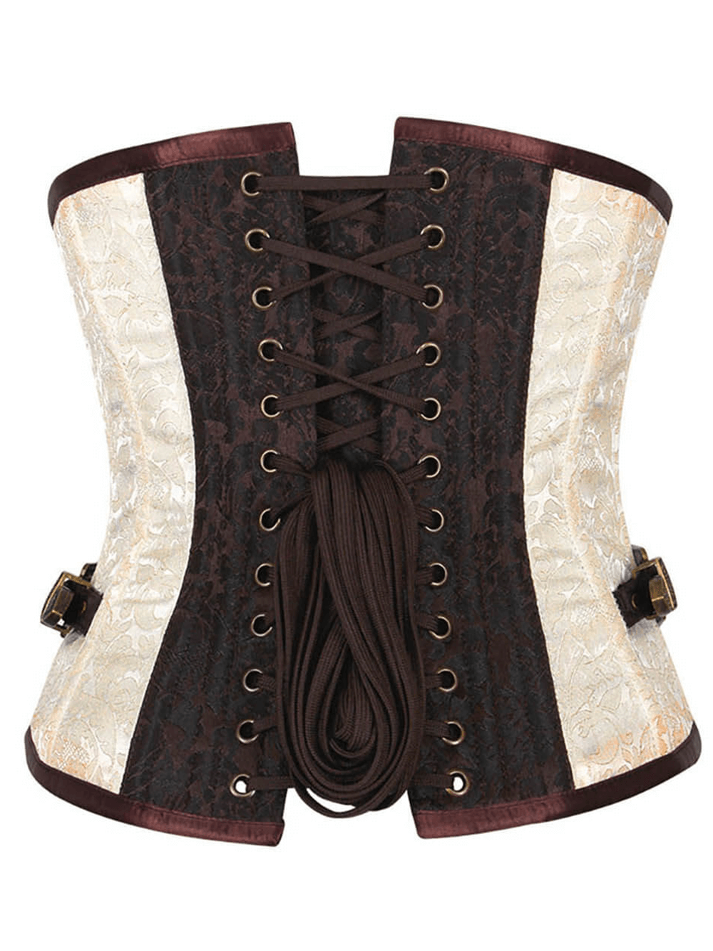 Steampunk Brocade Underbust Corset with Metal Clasps