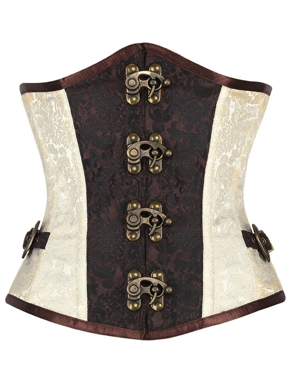 Steampunk Brocade Underbust Corset with Metal Clasps