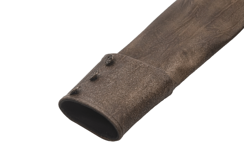 Steampunk Brown PU Leather Bolero Shrug Jacket Sleeves