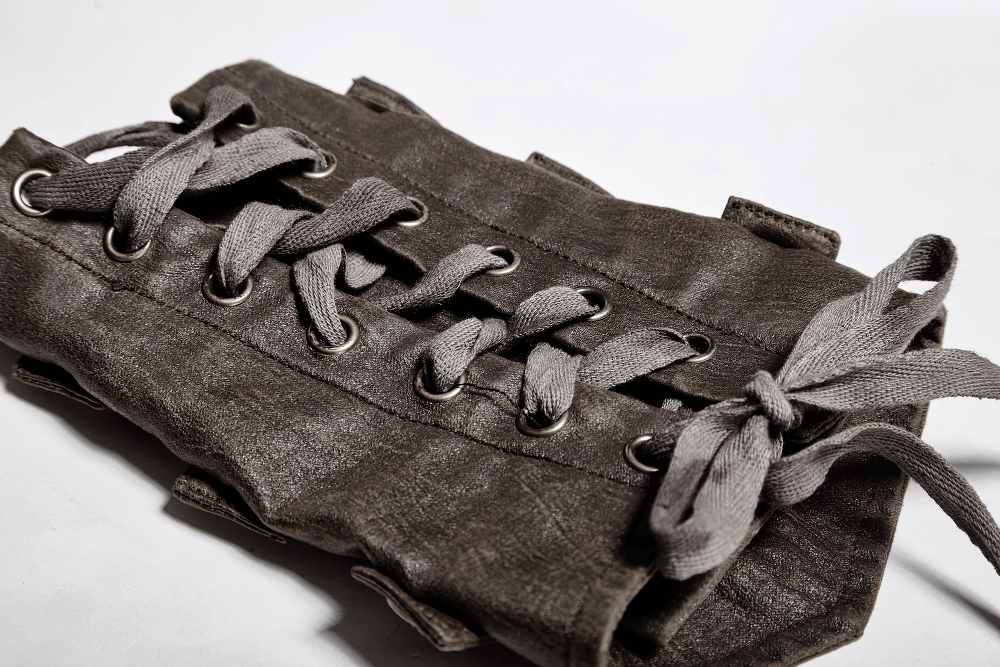 Steampunk Brown Rivet Buckle Gothic Armor Bracers