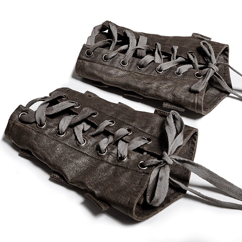 Steampunk Brown Rivet Buckle Gothic Armor Bracers
