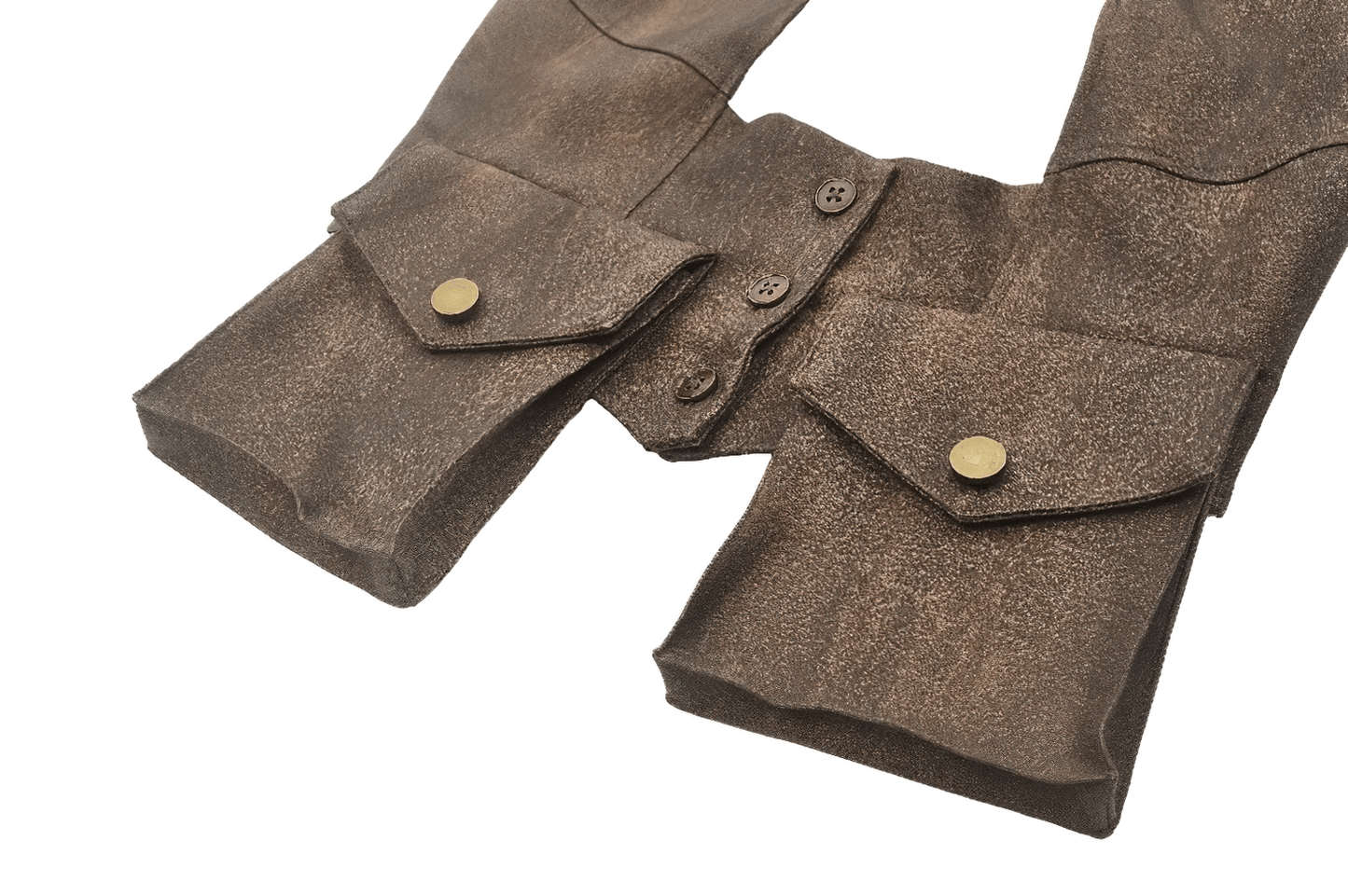 Steampunk Brown Waistcoat with Pockets and Button Closure