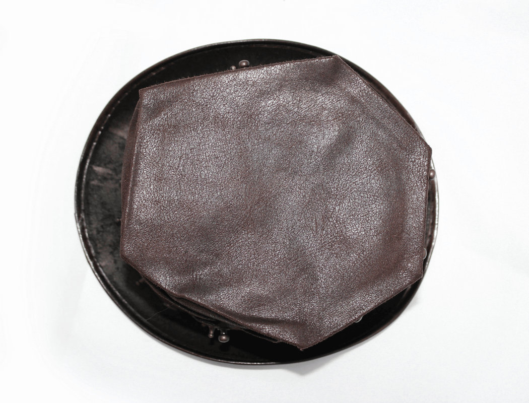 Steampunk Devil Skull Hat with Metal Rivets / Men's Brown PU Leather Hat