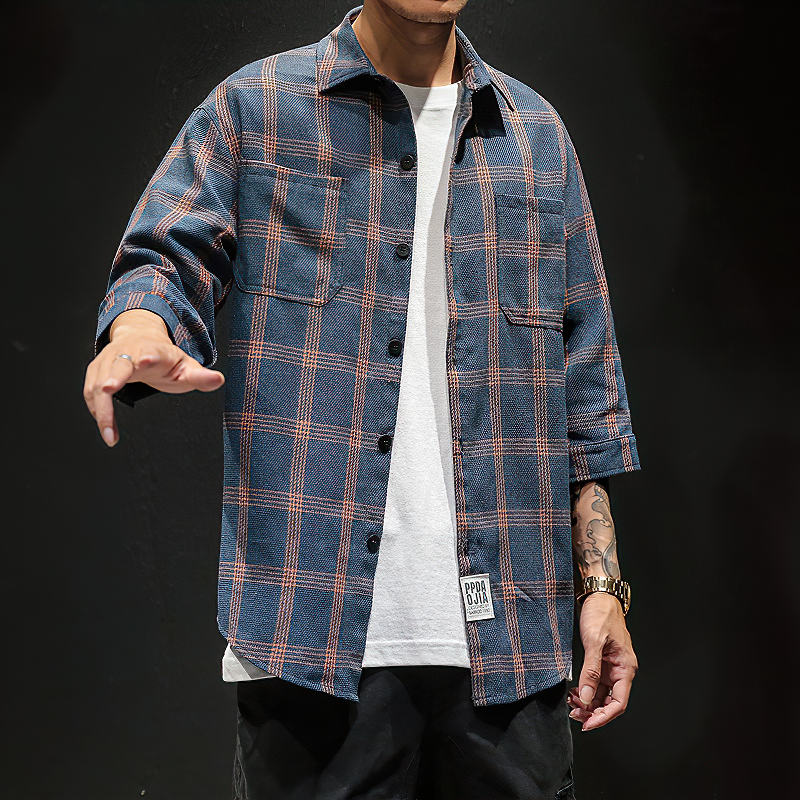 CLEARANCE / Summer Alternative Shirt For Men / Plaid Design Casual Male Apparel