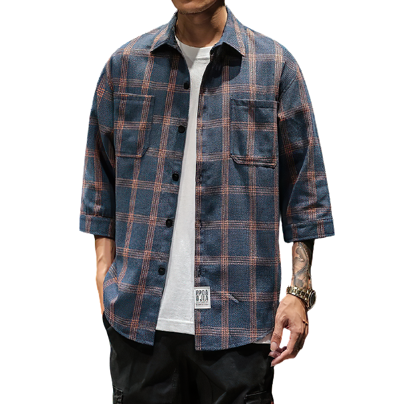 CLEARANCE / Summer Alternative Shirt For Men / Plaid Design Casual Male Apparel