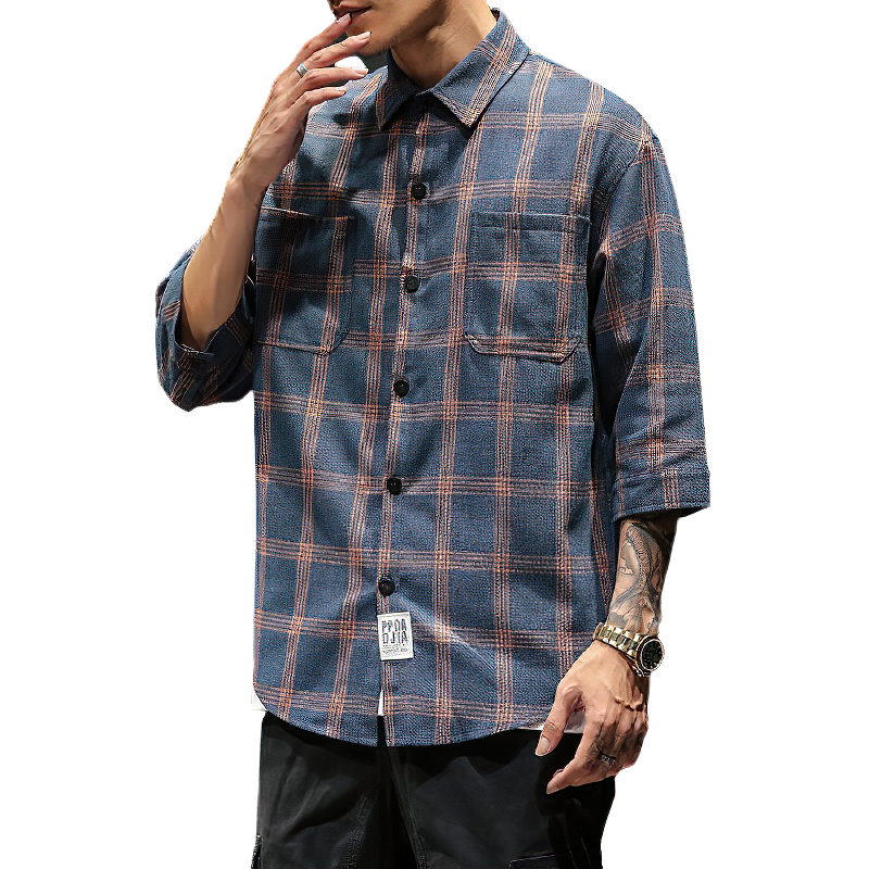 CLEARANCE / Summer Alternative Shirt For Men / Plaid Design Casual Male Apparel