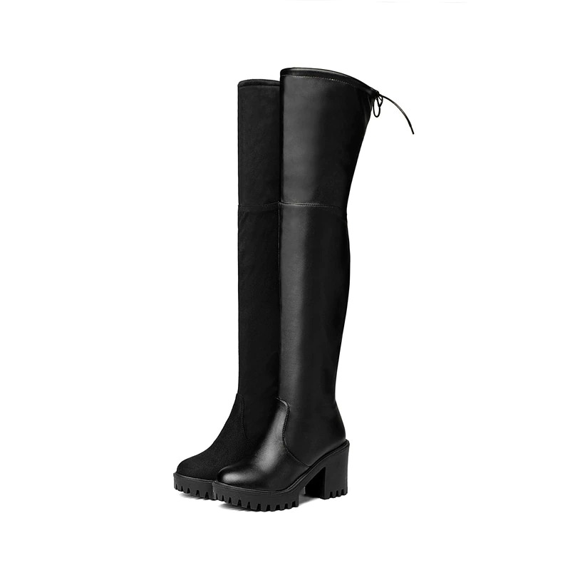 CLEARANCE / Women's Round Toe High Heels Platform Boots / Fashion Slim Over the Knee High Boots