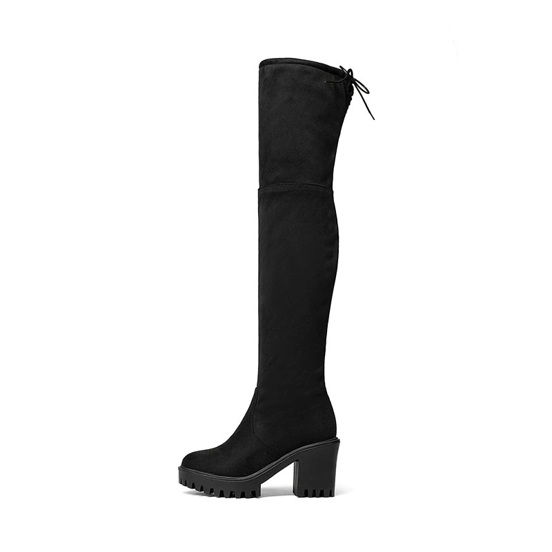 CLEARANCE / Women's Round Toe High Heels Platform Boots / Fashion Slim Over the Knee High Boots