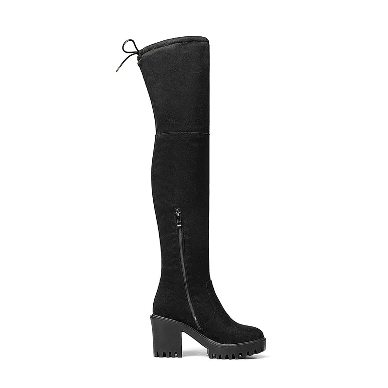 CLEARANCE / Women's Round Toe High Heels Platform Boots / Fashion Slim Over the Knee High Boots