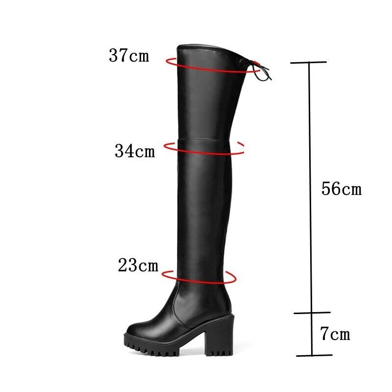 CLEARANCE / Women's Round Toe High Heels Platform Boots / Fashion Slim Over the Knee High Boots