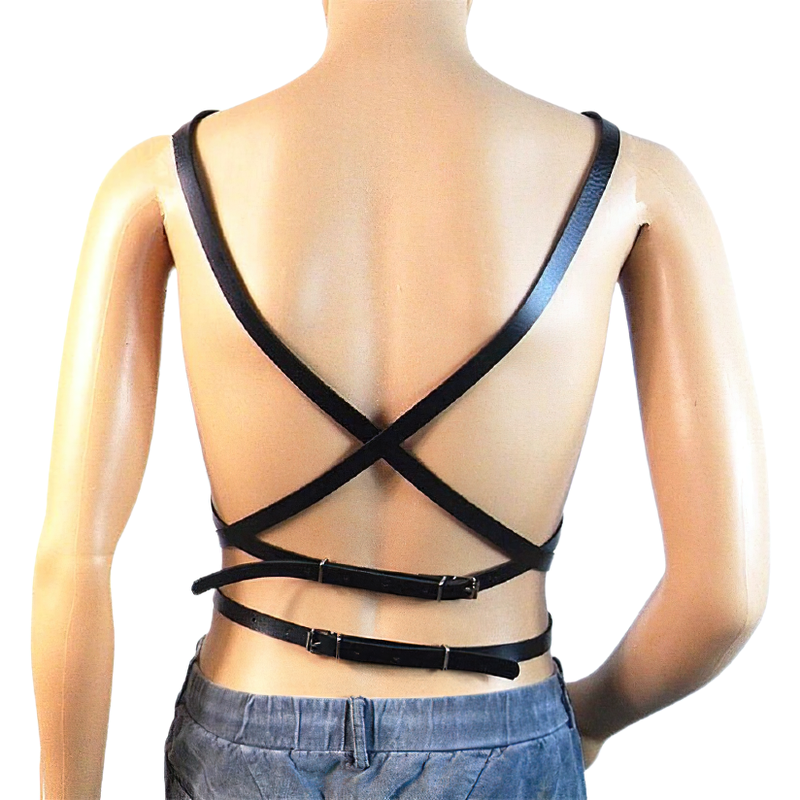 Sexy Body Harness For Men / Metal O Ring Harness Belts On Shoulder And Waist